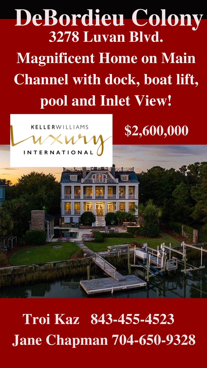 CoastalSC's tweet image. On the creek, near the beach! #DeBordieu Colony #PawleysIsland #SouthCarolina #Luxury #LuxuryHomes #KWLuxury #Creeklife