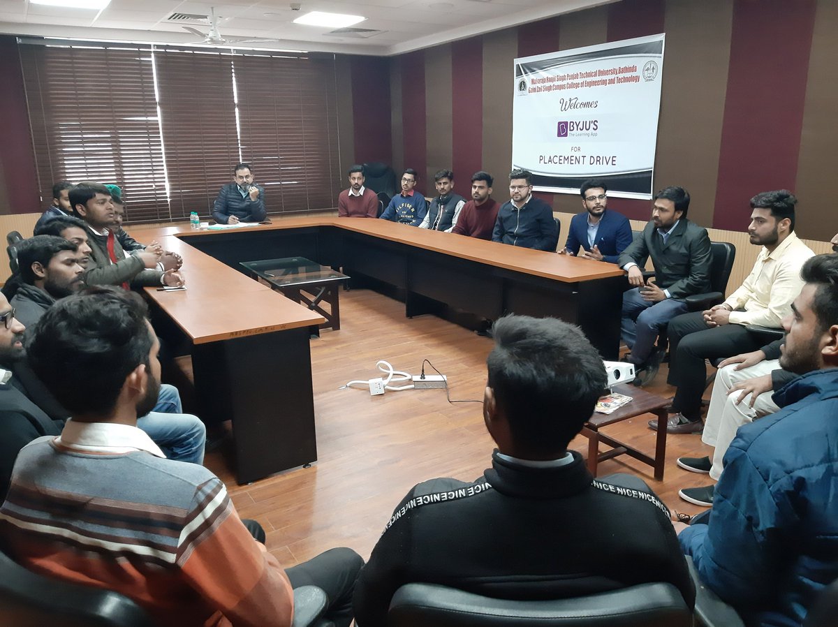 Mrsptu2's tweet photo. Byju's -the learning app conducted a  Joint Campus Placement drive at MRSPTU,Bathinda. https://t.co/lTSfacgZJu
