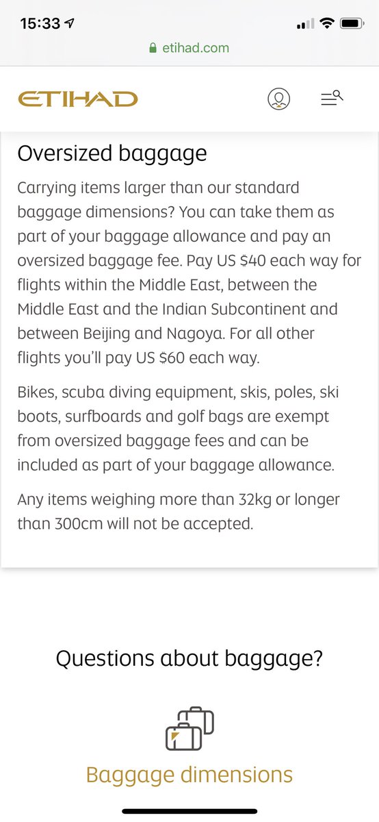 SurferTraveling's tweet photo. @EtihadAirways doesn’t stick to their own policy and charged me an oversized baggage fee for my 5’8”surfboard even though a surfboard should be exempt from the fee..!? #mistakes https://t.co/Qm572KiSqk