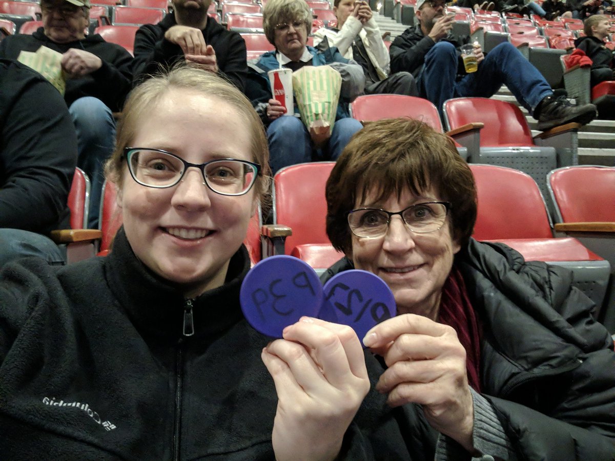 At the Winterhawks game with my mom. She used to come here and watch them when she was in college! #winterhawks #hawksfightcancer #Hockey