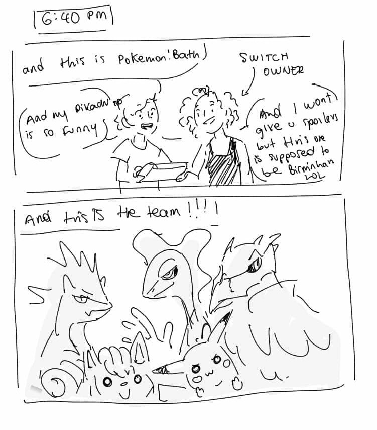 Bani is the one that lend me the switch to play Pokemon sword and I will NEVER forget that ;u;
(also that's my core pkmn team and i love them all)
#hourlycomicday #HourlyComicsDay #hourlycomicday2020