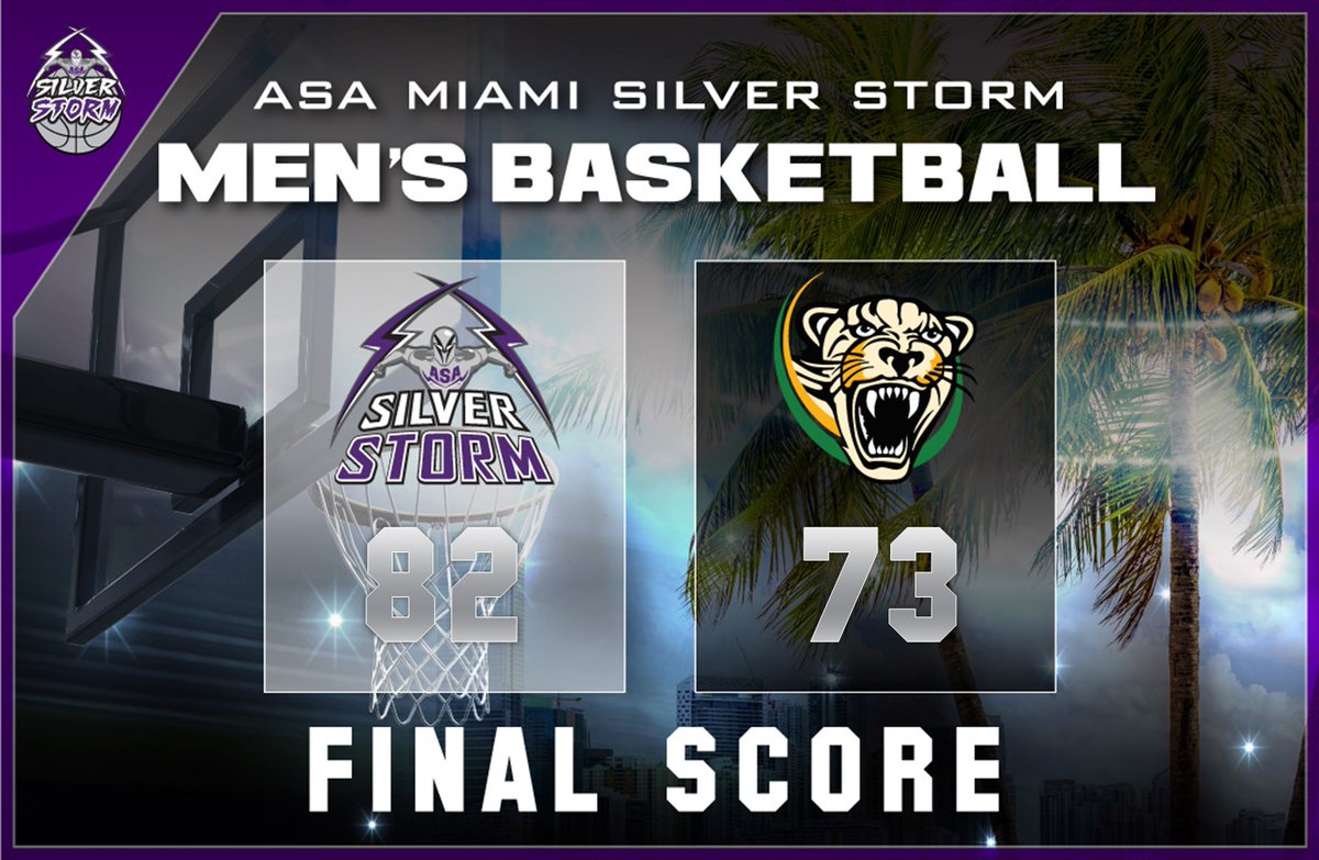 ASASilverStorm's tweet photo. Men's basketball holds on at home against Palm Beach State College!
@Real_SlimReaper finishes with 16 points and 15 rebounds 🔥🔥🔥
#RespectOurGrind https://t.co/B0cFFSgkij