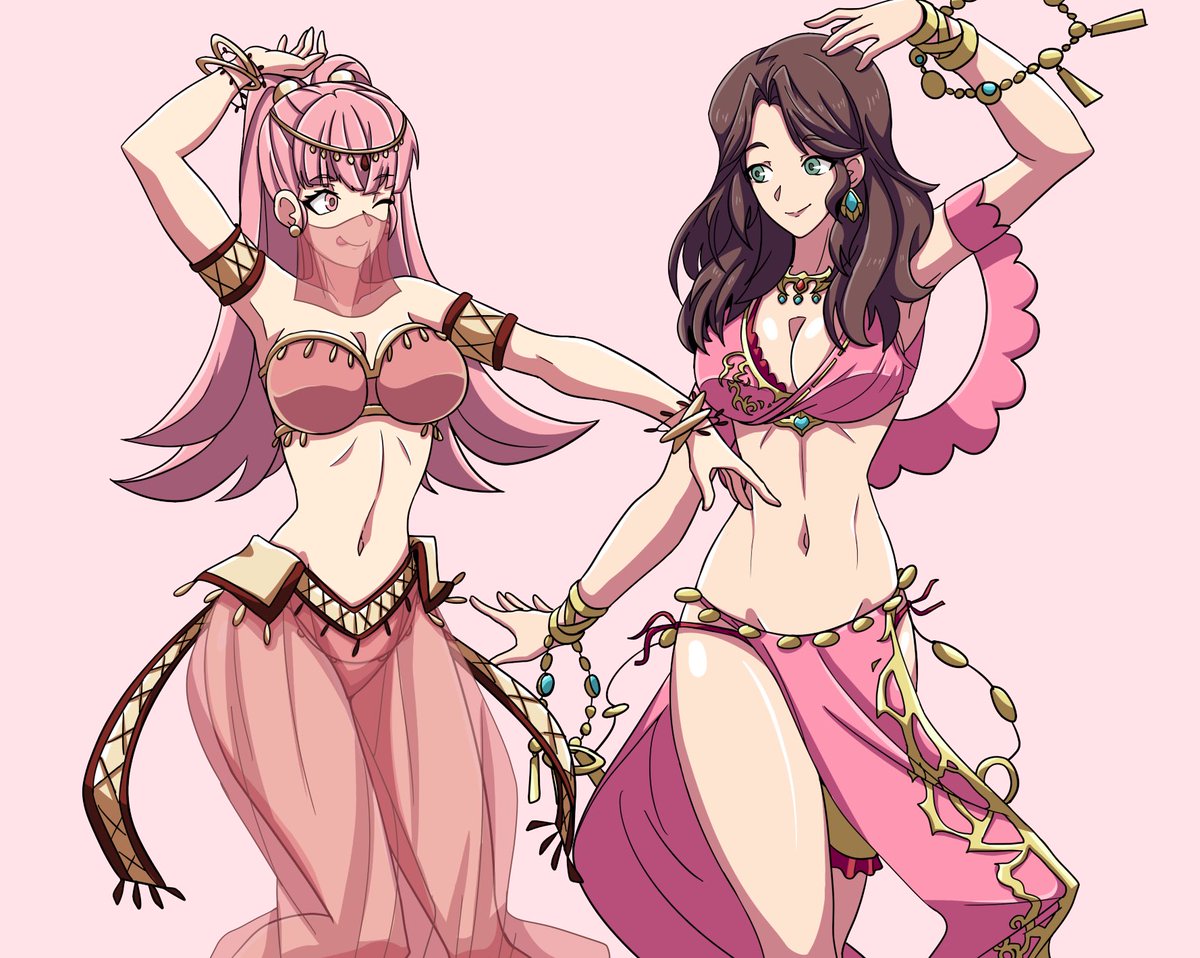 Hilda and Dorothea having some fun dancing, and having fun dancing while hy...