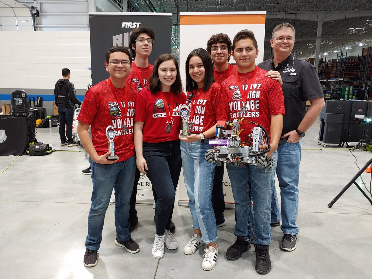 Sharylandrobots's tweet photo. Super happy for @V1perStrike and @voltage12397 for advancing to our South Texas Regional Championship. Now all six of our teams are in!! https://t.co/MDFS42NIXV