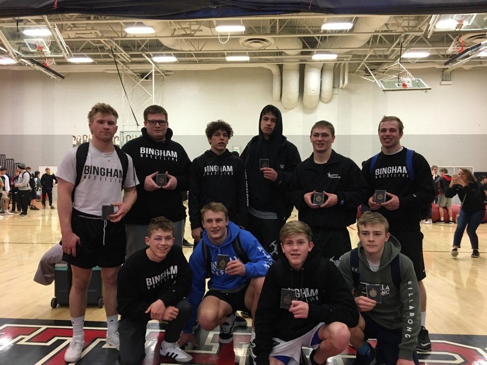RodneyShaw55's tweet photo. Meanwhile 50 miles north, Bingham wrestling qualified these 10 amazing young men for State and three won their divisional.   Congratulations to @mchristiansen18, Jaxon, and Payton for winning divisional.  @Smoothcaramel55 and the rest, I can't wait for State.  Proud principal. https://t.co/RuPPeRFnWQ