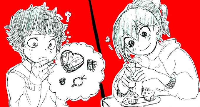Izuku and Tsuyu valentines ! Enjoy ? the doodle! #izukumidoriya #TsuyuAsui #IzukuxTsuyu #Midotsuyu #Deku #Froppy #date #gift #ValentinesDay #love #doodle #fanart #BokuNoHeroAcademia 