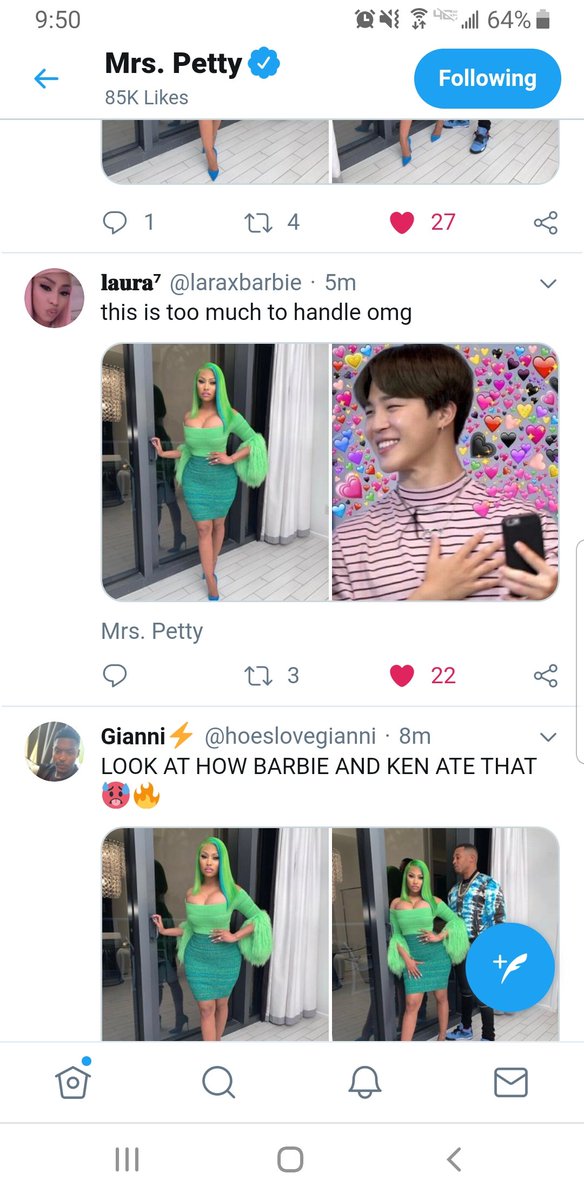 Just today Nicki liked a tweet featuring a reaction pic of Jimin!! Yes this counts sksksjsks