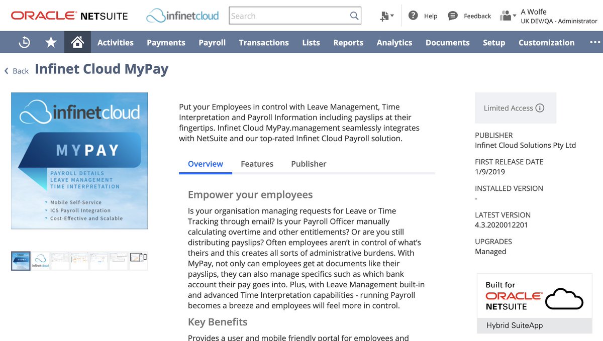 infinetcloud's tweet image. Excited to see our latest app MyPay bit.ly/2UjZAYX in the new Integrated #SuiteApp Marketplace upcoming in #netsuite 20.1 #SDF #SDN