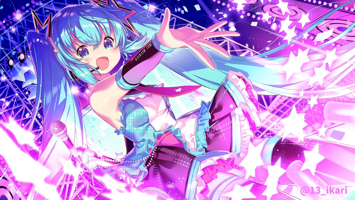 初音ミク ,magical_mirai_miku 「#ツインテールの日
ミクさんしばり! 」|いかりのイラスト