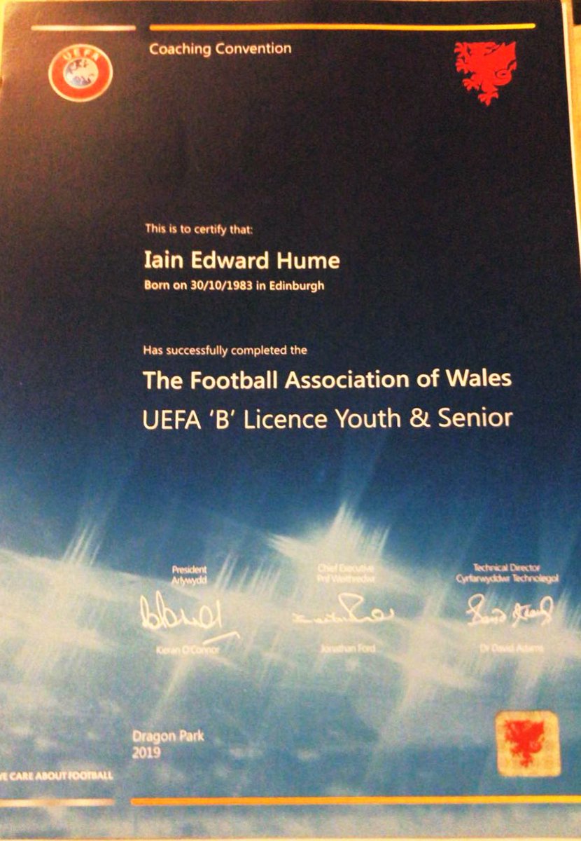 Humey_7's tweet image. Absolutely delighted to get this through the post yesterday. Proud to have passed the @FAWCoachEd UEFA B Licence Coaching course. #AnotherString #NextStep