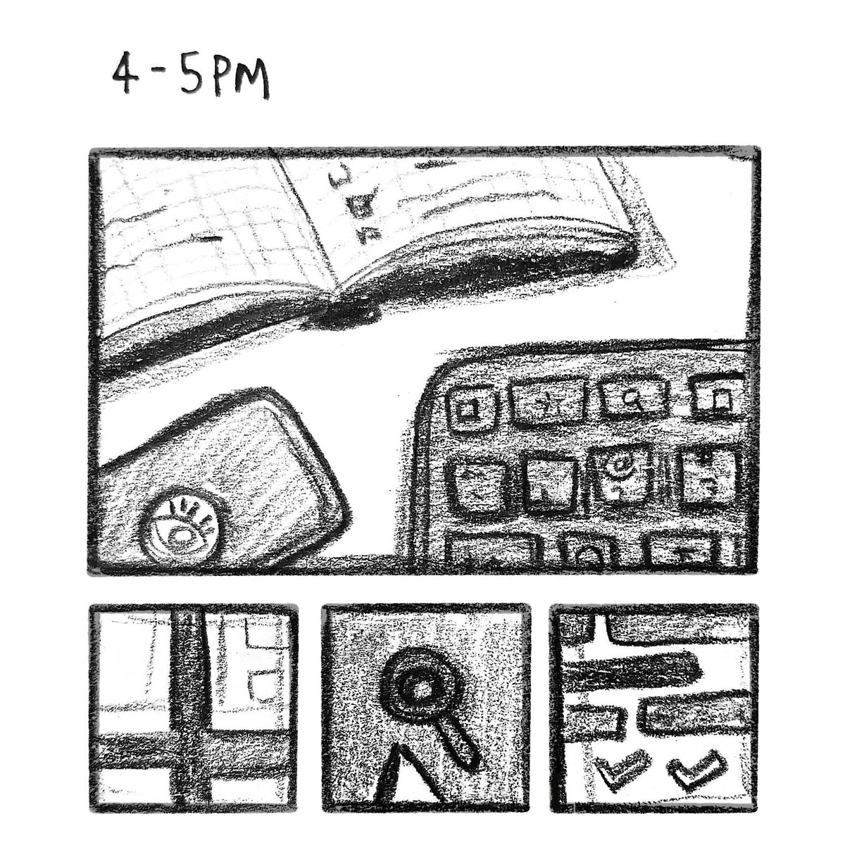 #hourlycomicday 4-5PM: bullet journal, archiving, sorting, tagging 