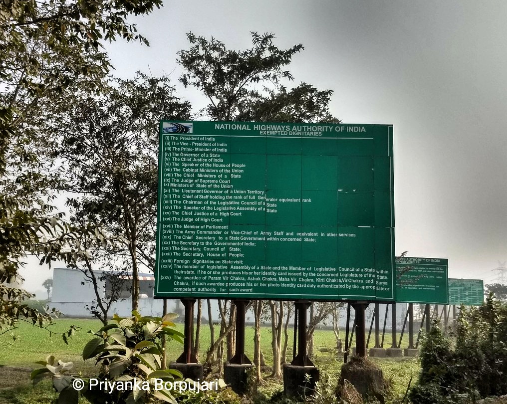 A long list of dignitaries who are exempted from paying toll on the High Way.Chikni, Bihar.Contemplating high and low and non-existent roads, on the  @outofedenwalk with journalist  @PaulSalopek #EdenWalk  #slowjournalism