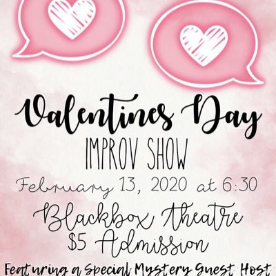 Next improv show is coming up! Feb. 13th! See you there! Who is the mystery host? #mysteryhost #valentinesday #improvshow  #NewProfilePic