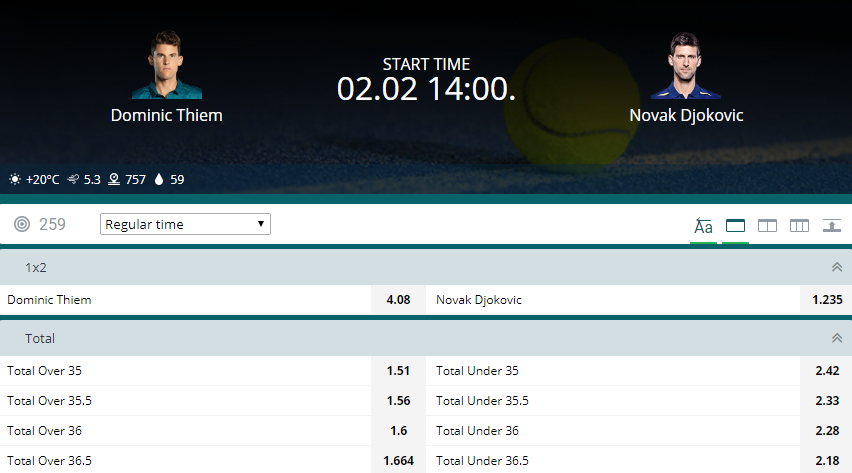 ReadScoops's tweet photo. Australian Open 2020 - Thiem vs Djokovic

Bet on 22Bet: https://t.co/JnvrBb956n

#SportsBetting #Betting #Tennis #TennisBetting #Thiem #Djokovic #NovakDjokovic #DominicThiem #Gamblign #22Bet #Affiliate #Register #AusOpen #AustralianOpen #AusOpen2020 #AustralianOpen2020 #Follow https://t.co/Zk0VyW1p5T