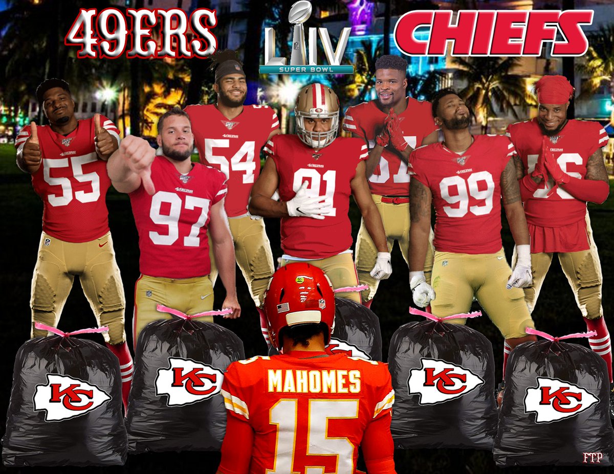 TheRealFTP's tweet photo. A little something I put together to illustrate what our D is going to see tomorrow night...
#BeLegendary #RealFront7 #NinersD #SB54 #49ersVsChiefs https://t.co/MnEcQq546e