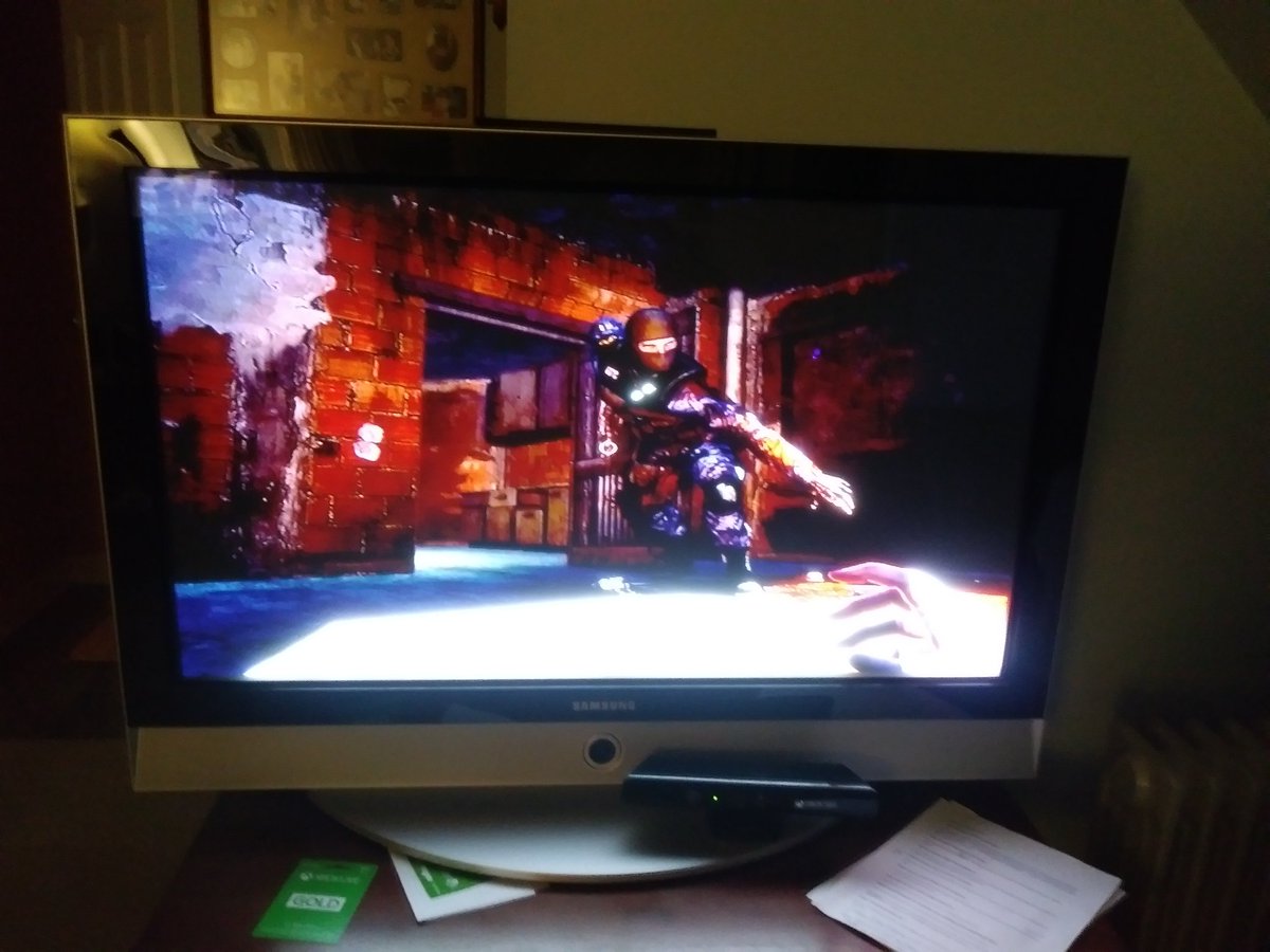 // playing as fettel in F.3.A.R. and this happened after I killed this guy. He froze in this position