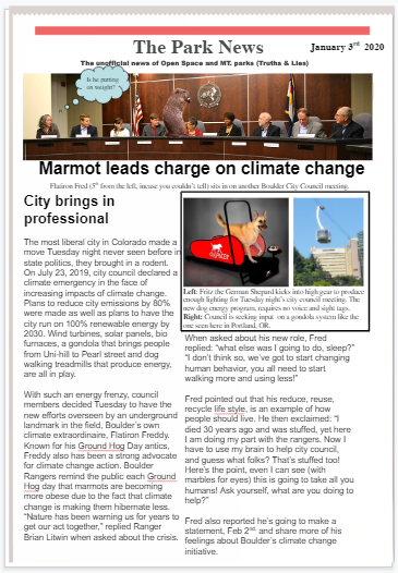 Celebrate Groundhog's Day at the Chautauqua Ranger Cottage with Flatiron Freddy at 8am tomorrow. Good times!