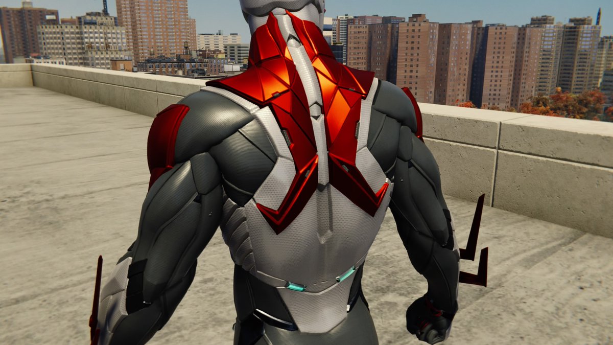 ◦ Spider-Man 2099 White Suit ◦⌁ suit power: ventilated concussive technology temporarily sends enemies flying with every attack⌁ i don't use this one but looking at it more closely now, it's COOL⌁ nice color scheme⌁ hell yeah more claws and spikey arms