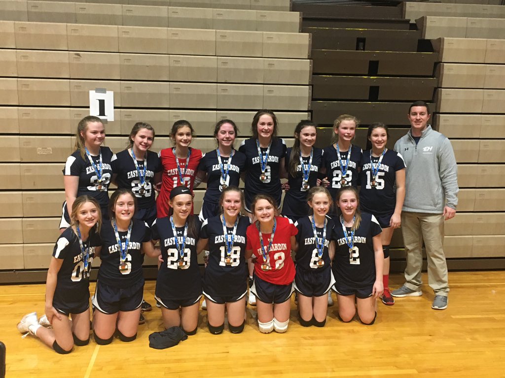 EHMSBruins's tweet photo. Both 7th and 8th grade volleyball teams take the championship at the Marion County Expo! #ehmsbelieves #ehmslivethelegacy https://t.co/nvzOpoCUgm