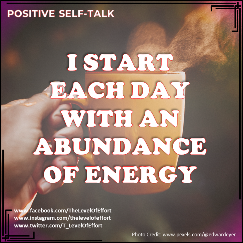 T_LevelOfEffort's tweet photo. "I Start Each Day With An Abundance Of Energy"
#TLOE #Positiveselftalk #Motivational #Inspirational #selftalk #nyc #dubai #london #nz #Quoteoftheday #selflove #selfcare #mentalhealth #selfreminder #selftalkmatters #selftalksoultalk https://t.co/nNfyPmuWit
