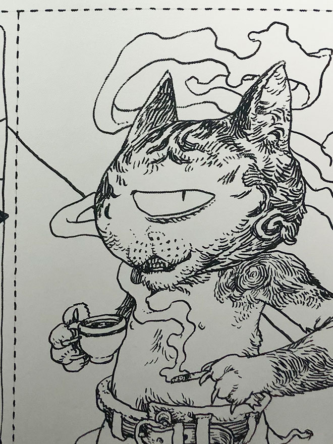 Shichigoro Vr機械ノ音展 寺田克也先生の個展 ハカリウリ を拝見に御徒町 Mograg Galleryへ 壁一面に貼られた大きなキャンバスにみっちりと描かれたドローイングの数々 見たことのない展示空間が楽しすぎました 2 23までとのことですので是非是非