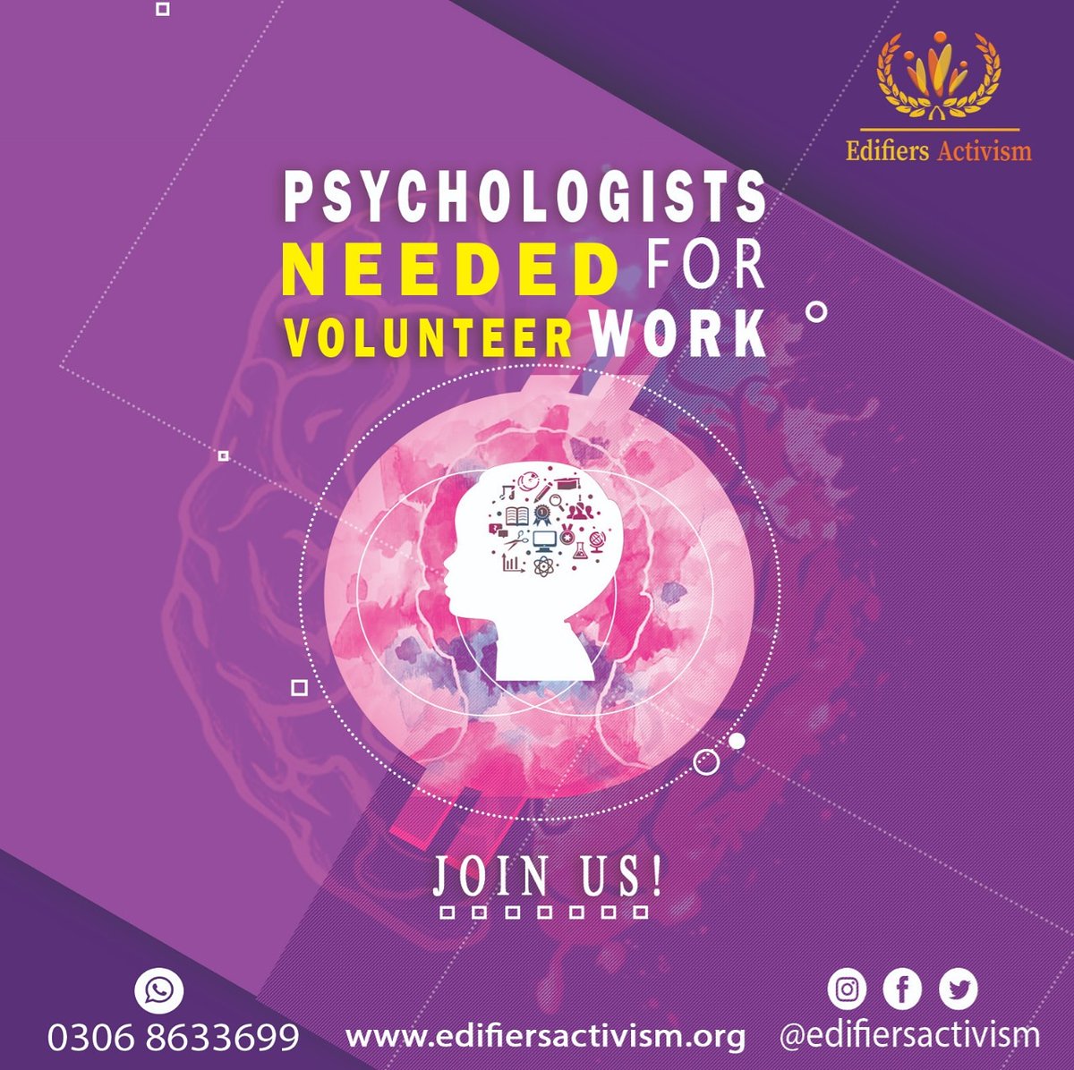 edifiersactivis's tweet photo. Edifiers Activism is looking for psychologist volunteers who can design the activities for school going children.
Fill the online form to join us.
https://t.co/oWIDIiAIKa

#LetsBuildNation
#LetsBringChange
#EdifiersActivism https://t.co/zwdvyJonIy