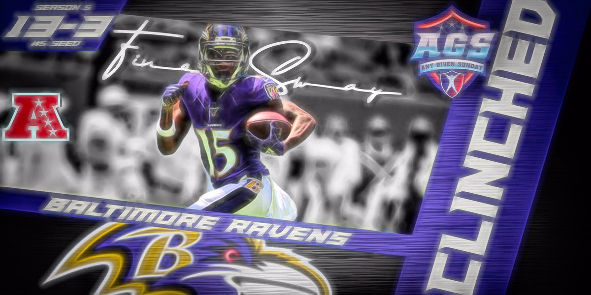 AGS_Focus's tweet photo. The two wildcards for the AFC both come from the AFC North with @AgsRavens taking the 5 seed and @AgsBengals getting the 6 seed for season 5 in @AGS_Madden https://t.co/e491rlzWH3