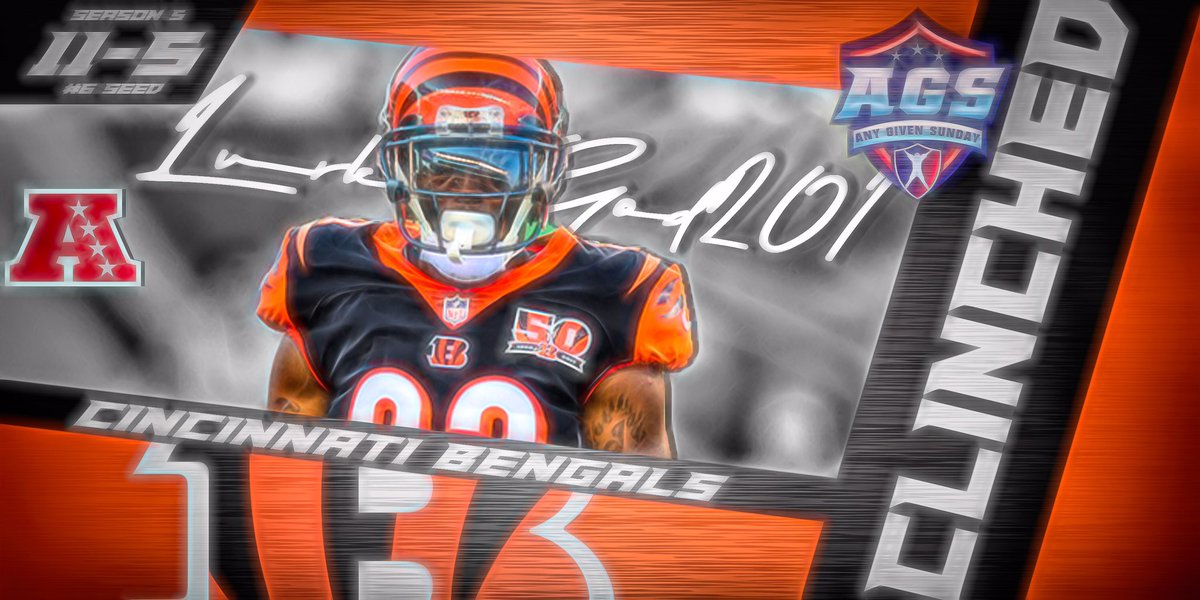 AGS_Focus's tweet photo. The two wildcards for the AFC both come from the AFC North with @AgsRavens taking the 5 seed and @AgsBengals getting the 6 seed for season 5 in @AGS_Madden https://t.co/e491rlzWH3