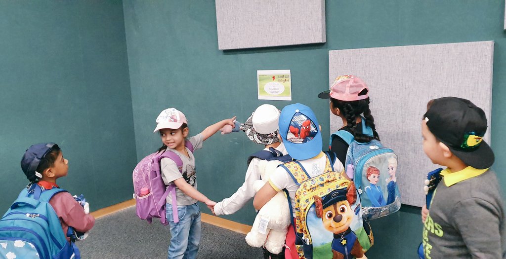 StaceyJudith's tweet photo. We started off our day finding clues 🔍 and solving riddles to find our way 🧭 to the campground for our #NMSKGDayCamp ⛺ #TheRedRiders #Kg1BRainbowsOfKindness🌈 #NMSKG @gemsnms_alkhail https://t.co/RF1xP1YH3t
