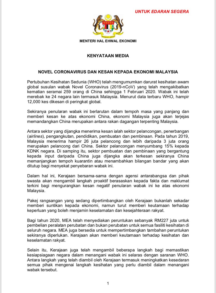 Azmin Ali Kementerian Hal Ehwal Ekonomi Bersama Jabatan Facebook