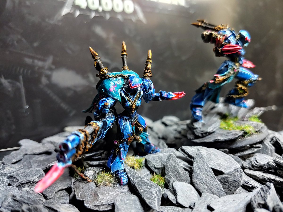 ThejsuN's tweet photo. Stopping for the night but really loving how the colors are coming together for my Slaanesh Terminator stand-ins.
#warmongers #RagingHeroes #40k #MiniConversion #vaporwave https://t.co/AZ2tTBXYkD