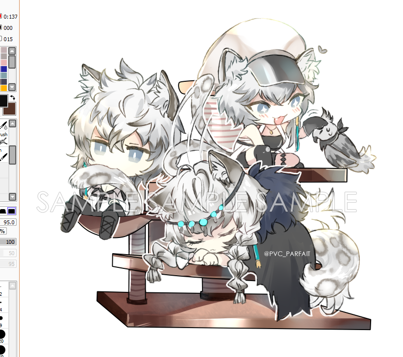 初雪(アークナイツ) ,シルバーアッシュ(アークナイツ) 「('・ω・`) 」|ketten 🌸 CosCarni LA 01 (Kitenshii)のイラスト