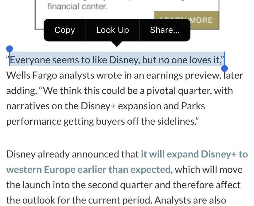 JanelleMeowers's tweet photo. LOL literally no one loves disney? are you ok, Wells Fargo? I want to frame this. 😂 https://t.co/VnzLIxGnPu
