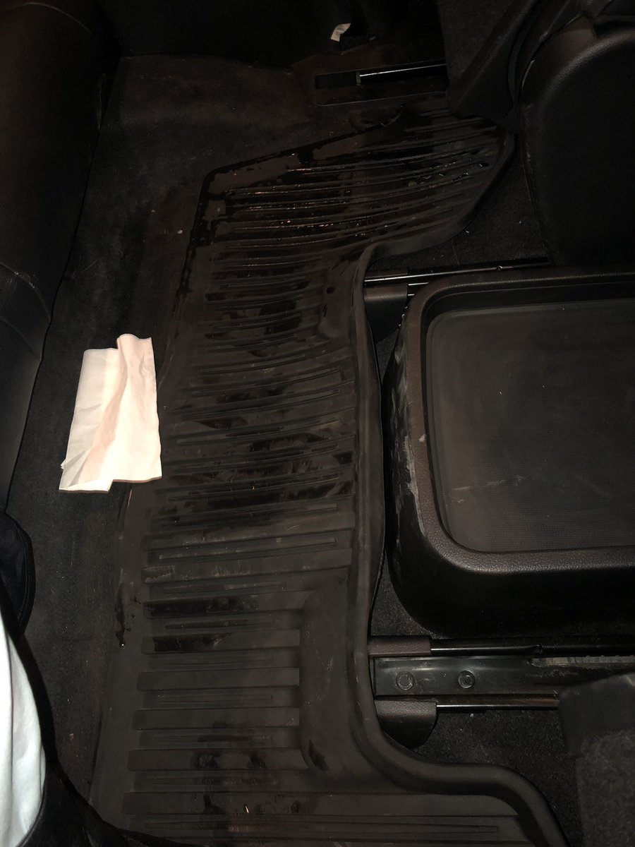 spottheodd's tweet photo. @AskLyft I’d like to dispute a vomit charge given by my recent driver.  I was charged $100 above the service.  My colleague did not vomit in the vehicle.  Obviously it’s my anecdote vs. the driver’s but here are the pics provided by the driver as evidence to support his claim. https://t.co/1WCTiOvVsw