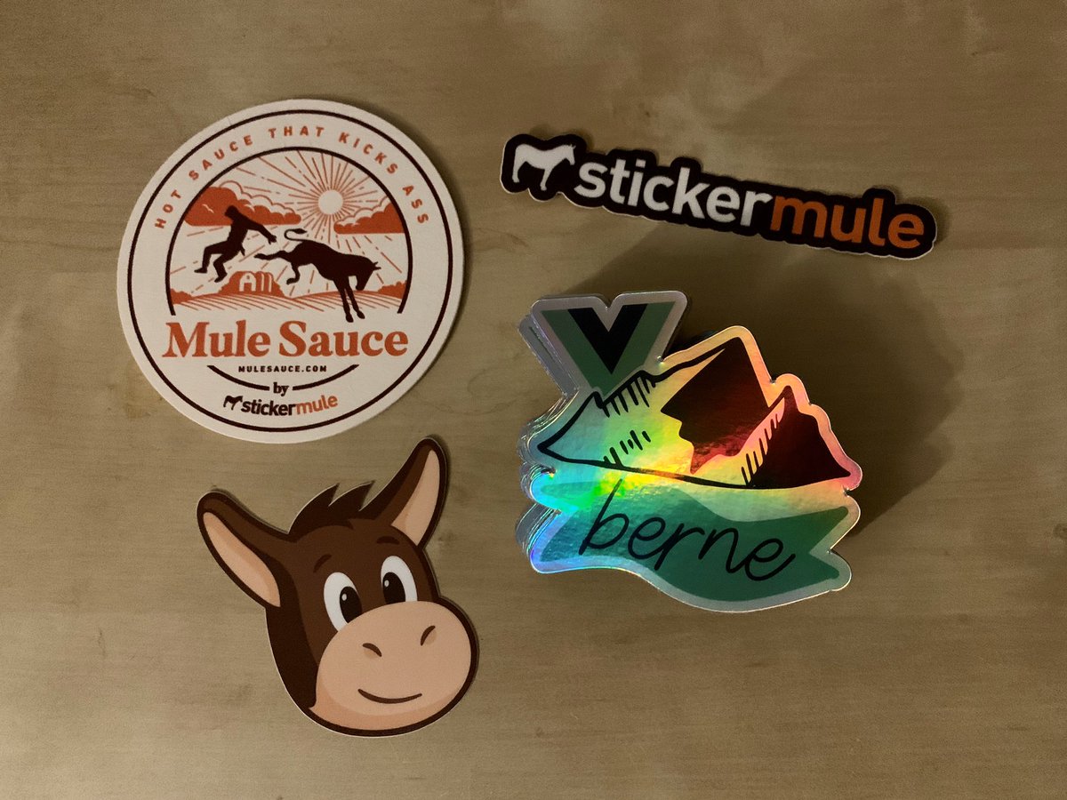 Yayy! Just received my holographic <a href="/VueBerne/">VueBerne</a> stickers 😍 Amazing quality, thanks <a href="/stickermule/">Sticker Mule</a> ✨