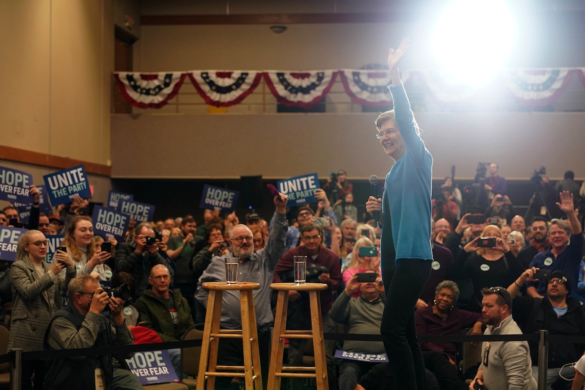 Elizabeth Warren at the Davenport rally.