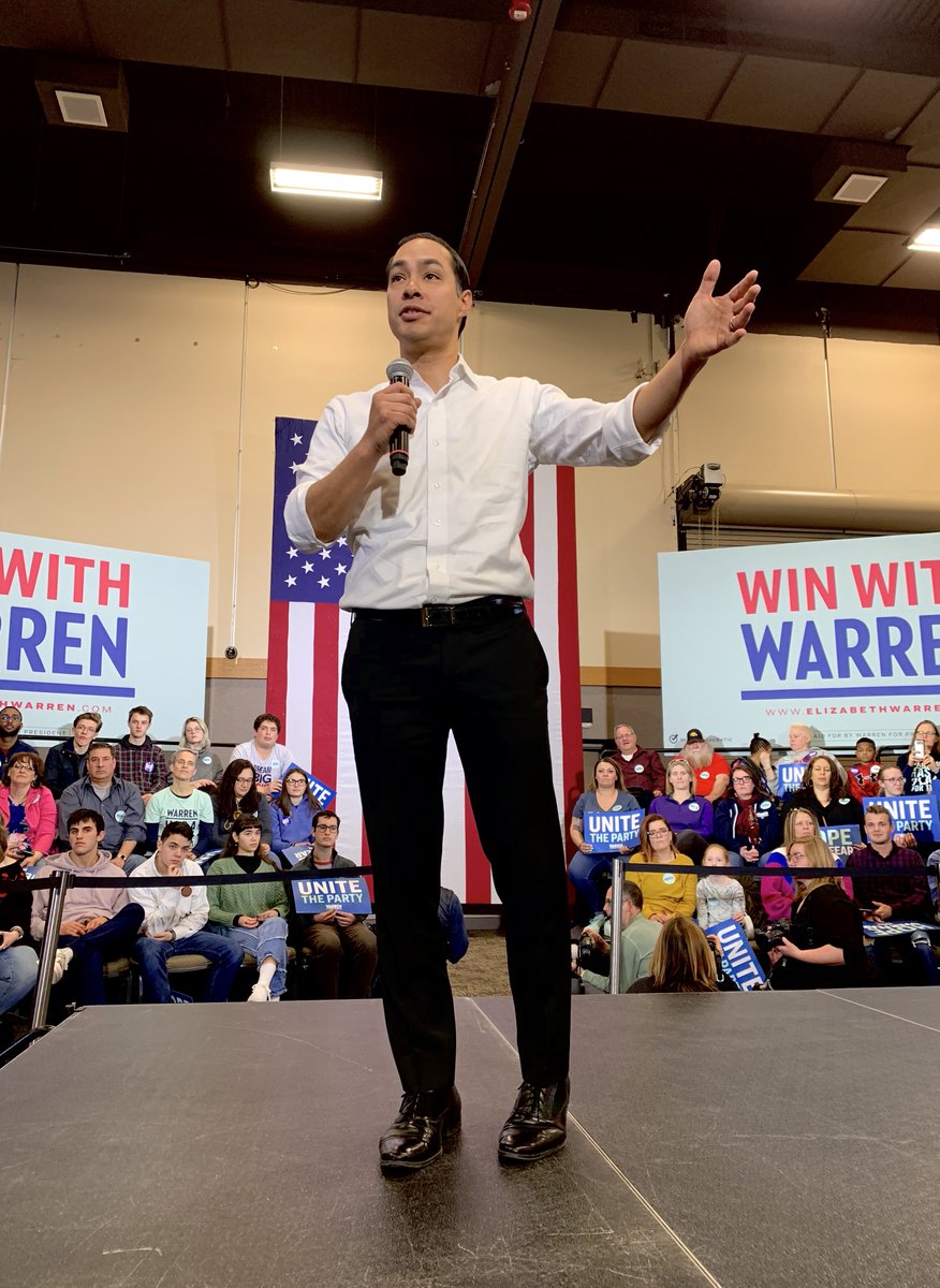 Julián Castro at the Davenport rally.