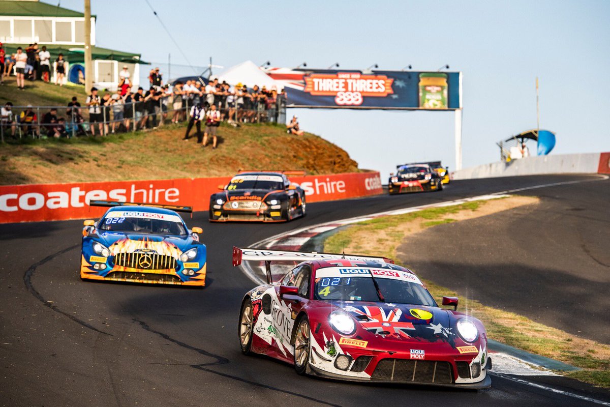 PorscheAus's tweet photo. Porsche 911 GT3 R results at the 2020 @Bathurst12hour #B12hr 

P4 #911 @absolute_racing 
P7 #912 @absolute_racing 
P9 #1 @Meguiars @EBMTeam 
P10 #4 @GroveRacing (1st in Pro-Am)
P11 # @racingcj @EBMTeam (2nd in Pro-Am) https://t.co/kTNmbBpsyY