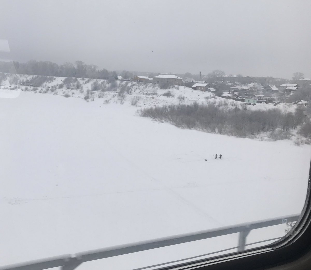 Ice fishing on the Vyatka River. Kirov oblast.