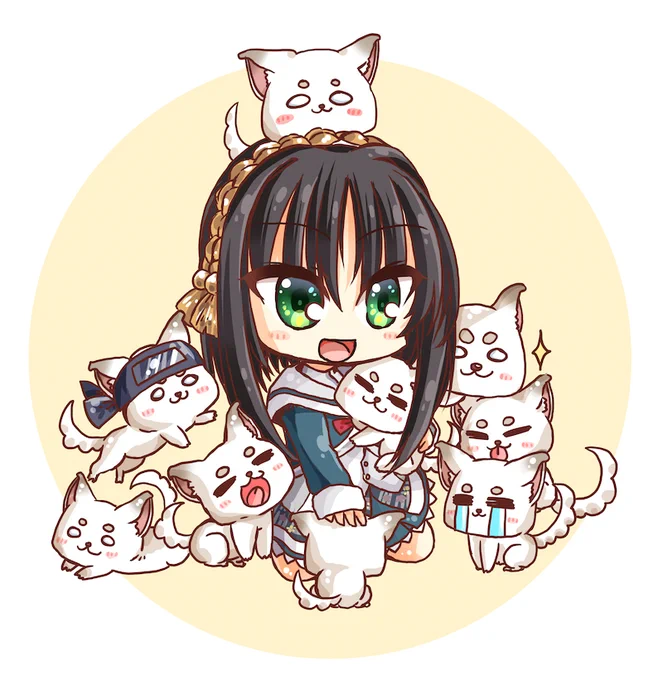 動物まとわれシリーズは描きごたえがあって楽しい。 