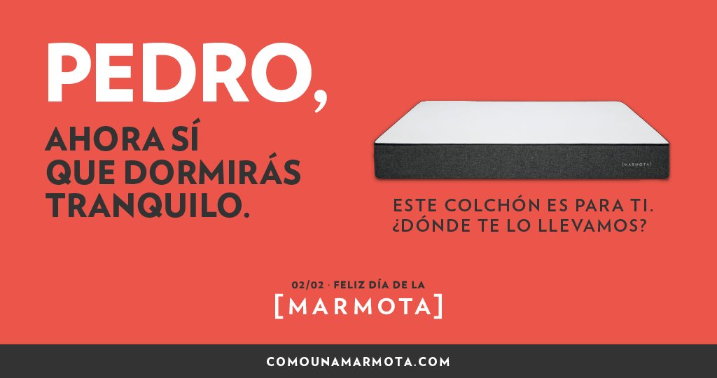Hoy #DíaDeLaMarmota vamos a regalar colchones a 5 líderes políticos que necesitan dormir más para hacer las cosas mejor. El primero es para <a href="/sanchezcastejon/">Pedro Sánchez</a>, porque con él empezó todo. #HayQueDormirMás cutt.ly/ZrY2z1m