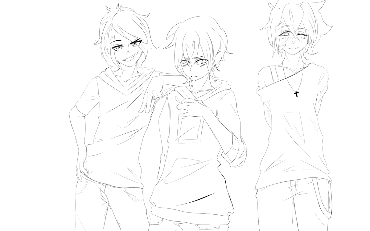 MuteBookworm's tweet photo. It's not finished, but I wanted to post it anyways because I'm happy with how it's turning out. I'll be adding two more characters as well ;w; #sketch #digitalart https://t.co/rJn9M5PIRX