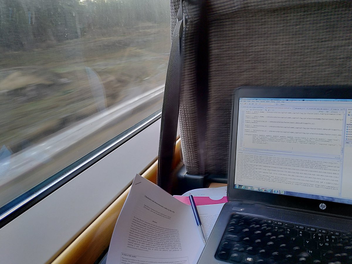 emmaelfversson's tweet image. Obligatory train work picture en route to SPSA conference in Luzern. Looking forward to present work in progress on urbanisation and ethnocomnunal violence in cities. #flyless #workontrain #urbandilemma #urbanviolence @UU_Peace