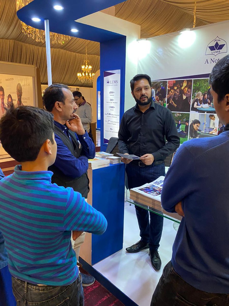 LifeAtLUMS's tweet photo. LUMS is in Karachi at the 17th Dawn Education Expo in PC. Come meet us today from 11am-7pm to get first-hand information about admission criteria and programmes at LUMS.

Looking forward to meeting you!

#BeingLuminite https://t.co/Fu6CVpMGC5