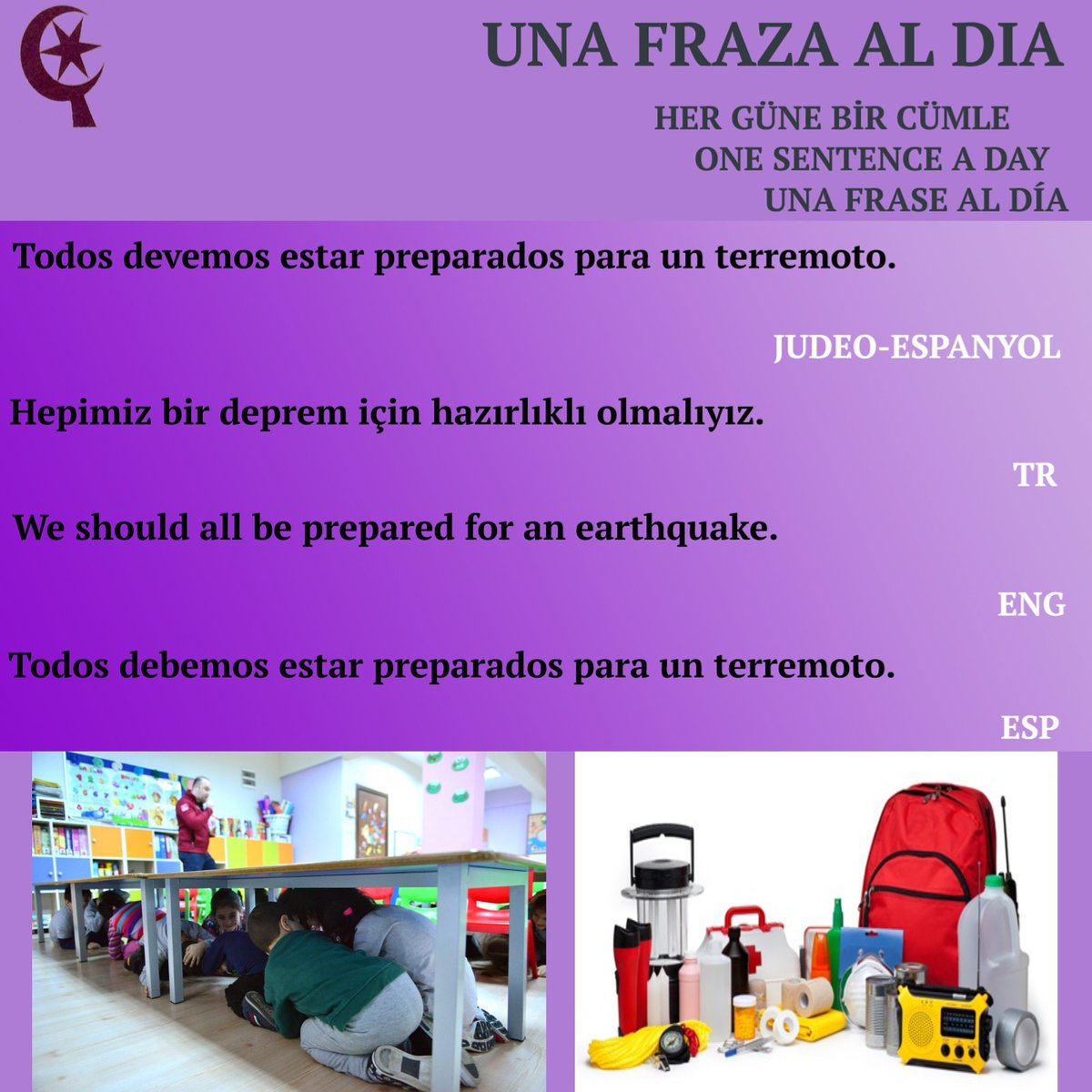 sefaraditurkey's tweet photo. Una Fraza al Dia

One Sentence a Day

Her Güne bir Cümle

Una Frase al Día https://t.co/BAQO0qsFSW
