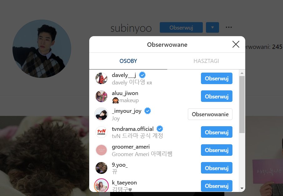 97. Yoo Subin (actor) followed Joy on ig