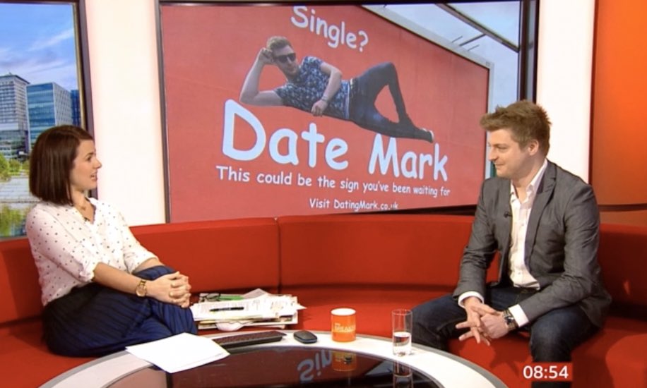 CarrieRosePR's tweet photo. Here he is - chatting up the producer on BBC TV ππ #datemark @iamrofe https://t.co/sJh581gHc6