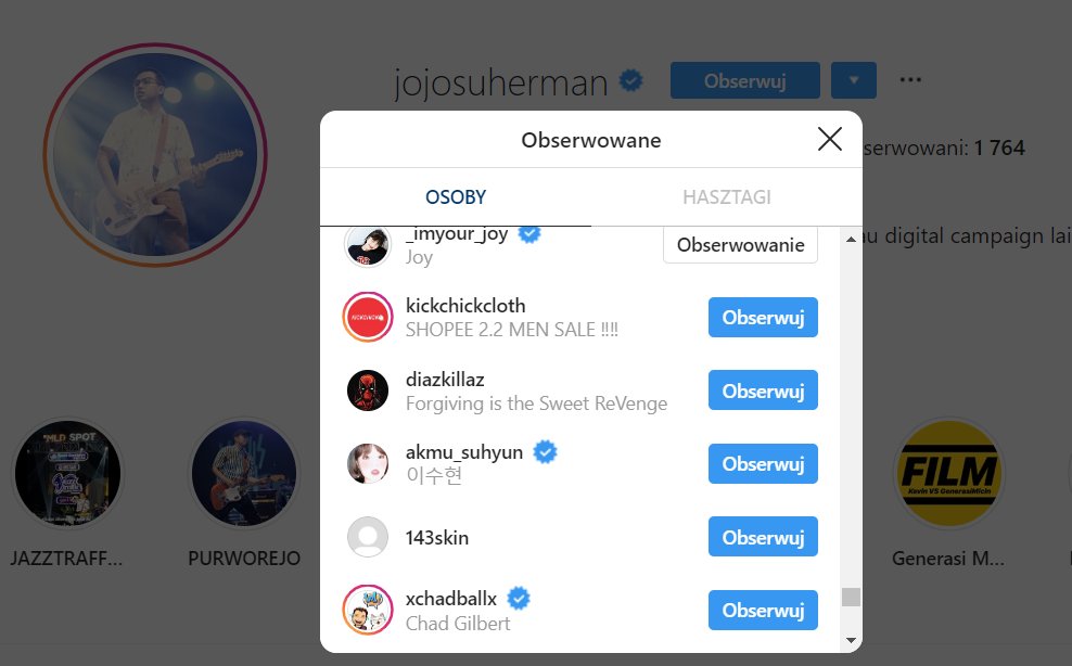 101. Joshua Suherman (Indonesian actor) followed Joy on ig