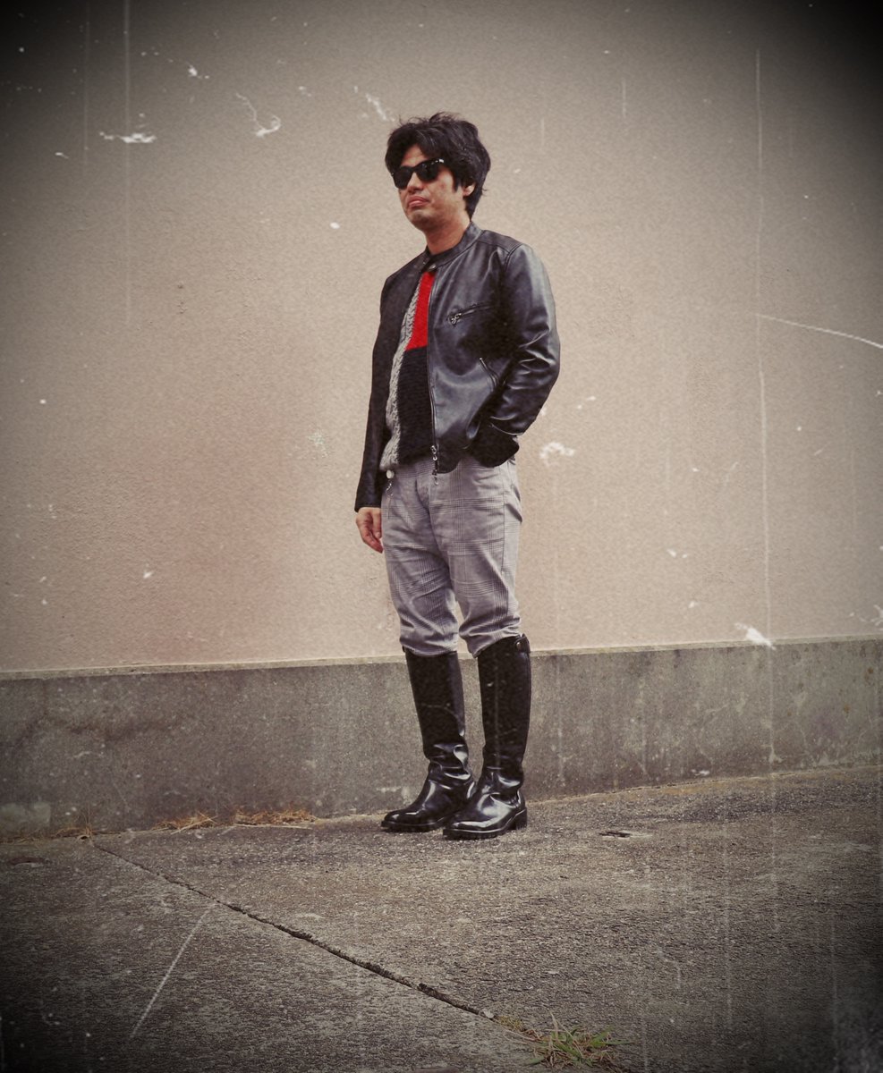 アキラさん Instagram A Twitter メンズコーデ 着回しコーデ プチプラコーデ ロングブーツコーデ ライダースジャケット スキニー ニットセーター ロングブーツ ロングブーツ男子 乗馬ブーツ ブーツ好き ブーツ好きと繋がりたい Boots Bootsin