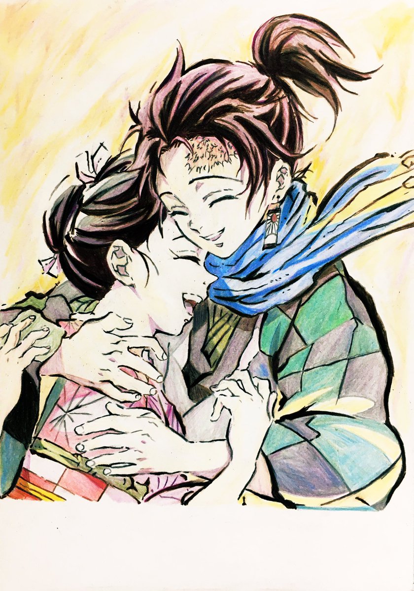 炭治郎 やっと完成しました 鬼滅の刃 炭治郎とねずこ 色鉛筆 模写 ダインのイラスト 炭治郎 やっと完成しました 鬼滅の刃 炭治郎とねずこ 色鉛筆 模写 ダインのイラスト